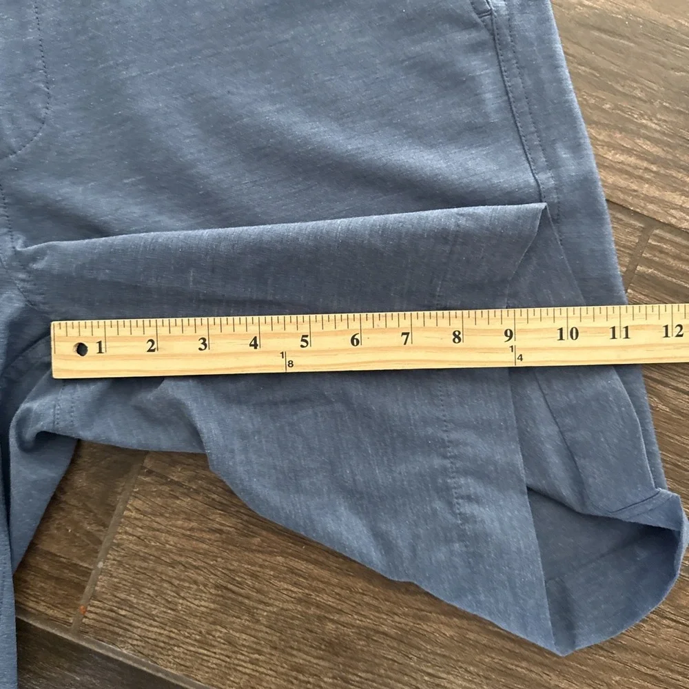 Faherty All Day Shorts Men 33 Blue Drawstring Stretch Performance Golf 9 Inseam